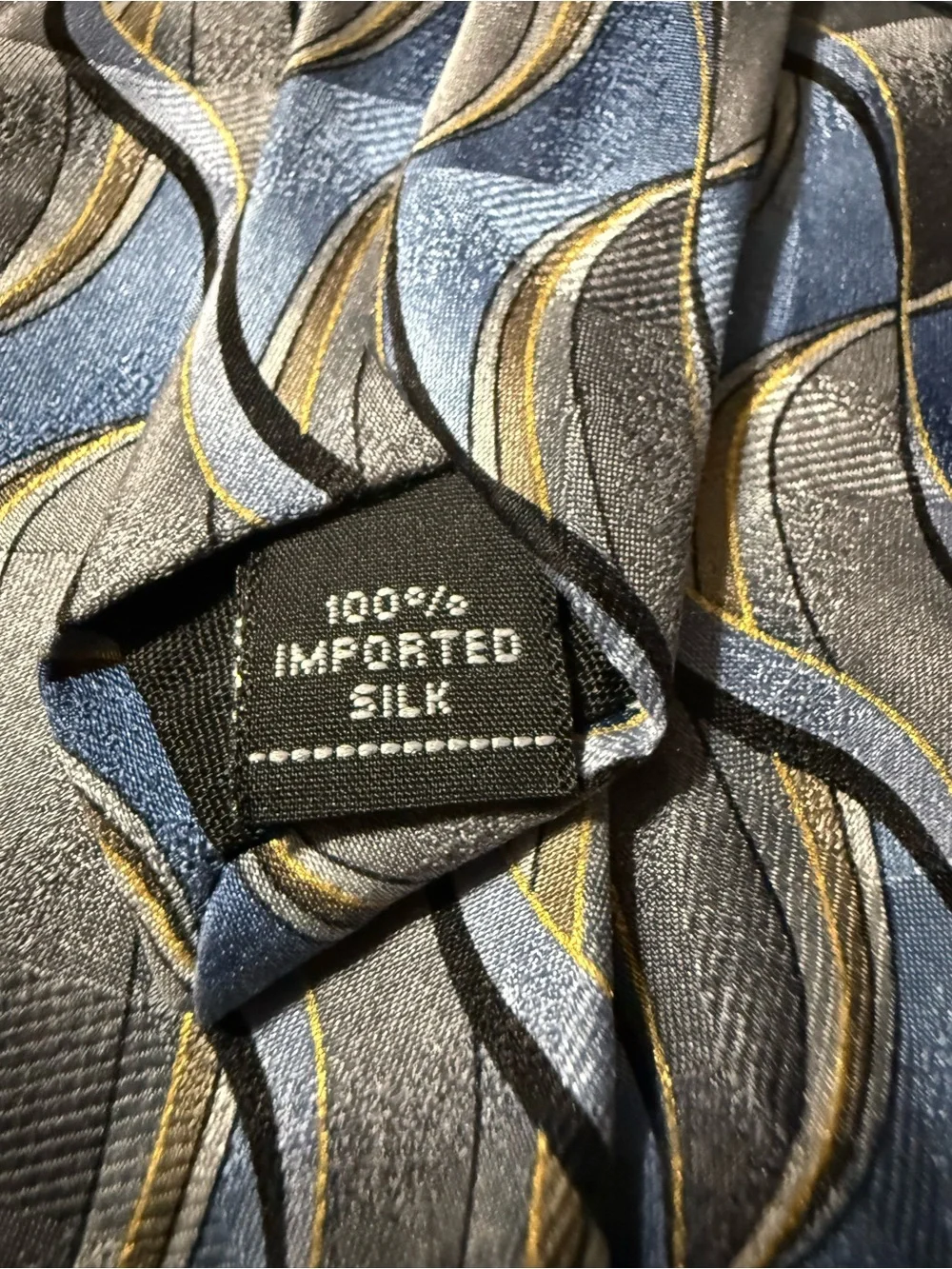 Classic Blue Wave Pattern Men's Tie